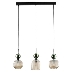 SOPHIA GREEN COGNAC LAMPA WISZĄCA 3XE14 (11147) - TK Lighting