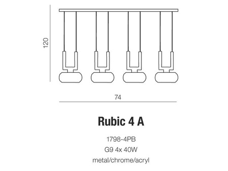 Lampa wisząca Rubic 4A (AZ0494) - Azzardo - żyrandol