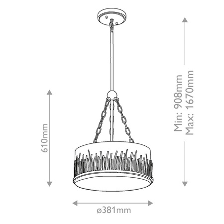 Lampa wisząca Sawgrass - 3 źródła światła - Płatkowe złoto (QN-SAWGRASS-2P-DG-O) - Quintiesse