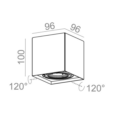 Oprawa natynkowa SQUARES 50x1 ON kol. SZARY (45811-0000-U8-PH-16) - Aqform