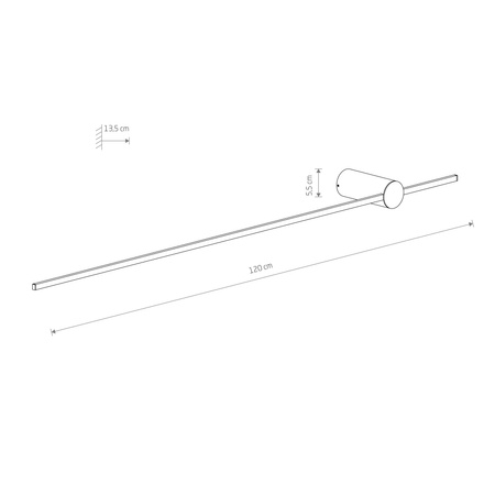 Minimalistyczny biały kinkiet SABER LED L (11590) - Nowodvorski