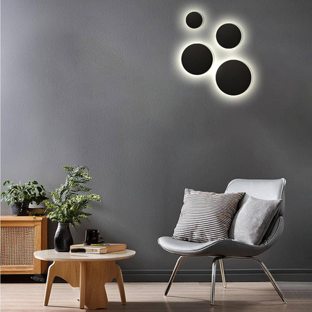 Kinkiet ze zmienną barwą światła Kinkiet Disk 12W 3CCT IP65 Czarny (ML1286) - Milagro