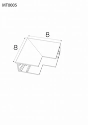 MAXLIGHT MT0005. Kątownik głęboki ściana/sufit. Do szyn MT0001, MT0002