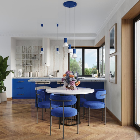 Lampa wisząca ESTRIA 1 biała/ultramaryna (SL.1874) - Sollux Lighting