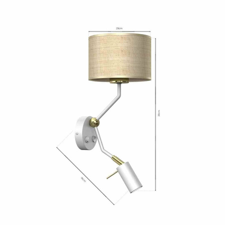 Kinkiet MARSHALL WHITE / RATTAN (MLP7483) - Milagro