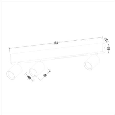 Lampa Sufitowa Magnet 9W+3xGU10 3000/4000K Biały (ML1135) - Milagro