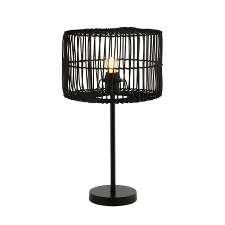 E27 MAX 40W RATTAN &IRON MATERIAL  BLACK  ON OFF SWITCH (20238 Zambelis) - Zambelis