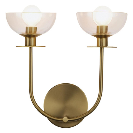 Kinkiet Sylvia - 2 źródła światła - Szczotkowane złoto (ALM-SYLVIA-2WB-BG-CL) - Elstead Lighting