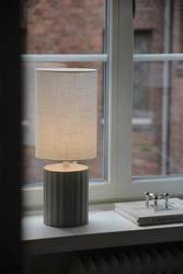 Lampa stołowa z abażurem CAN White/Grey (108831) Markslojd