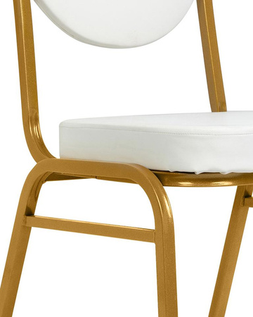 Krzesło bankietowe / konferencyjne HESTIA białe / złote (KH1501100311) - King Home
