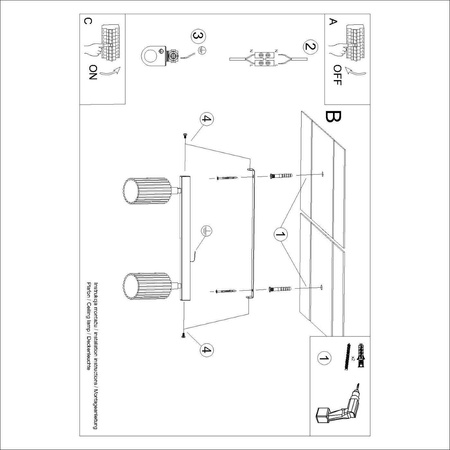 Plafon KARBON 2 ochra czerwona (SL.1637) - Sollux Lighting
