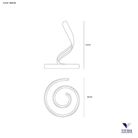 Lampa Stołowa FLAME Kol. Czarny 3000K (0029.40.NE W) - Vivida