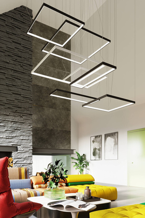 Żyrandol NELYA L czarny LED 4000K (TH.157) - Thoro Lighting