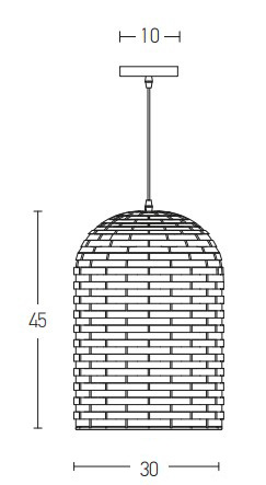 BAMBOO PENDANT LIGHT E27 NATURAL (20152 Zambelis) - Zambelis