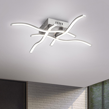 WAVE LAMPA SUFITOWA STALOWY (15131-55) - Paul Neuhaus