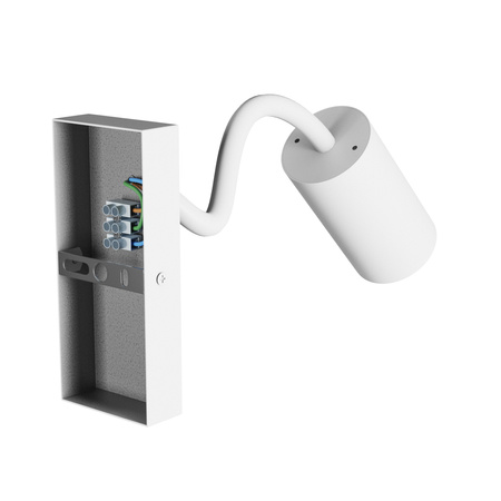 SQUALLA VARIOSA FLEXI SWITCH GU10 KINKIET 230V IP20 55x100x410MM BIAŁY OKRĄGŁA (SLIP006023) - Spectrum LED