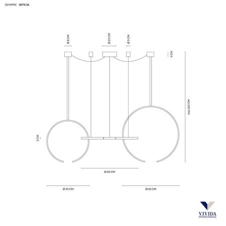 Lampa Wisząca OLYMPIC Kol. Biały 3000K (0074.36) - Vivida