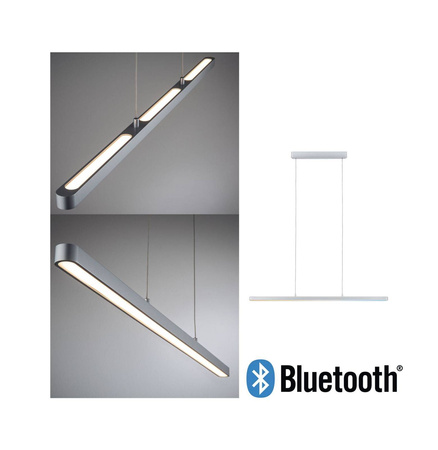 Lampa wisząca LED Smart Home Bluetooth Lento Tunable Biała 1800lm 43W matowy chrom ściemnialna (PL79902) - PAULMANN