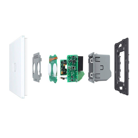 Moduł pojedynczego włącznika dotykowego z separowanymi stykami sterowany pilotem z pojedynczym niebieskim panelem szklanym (VL-C701IR-69) LIVOLO