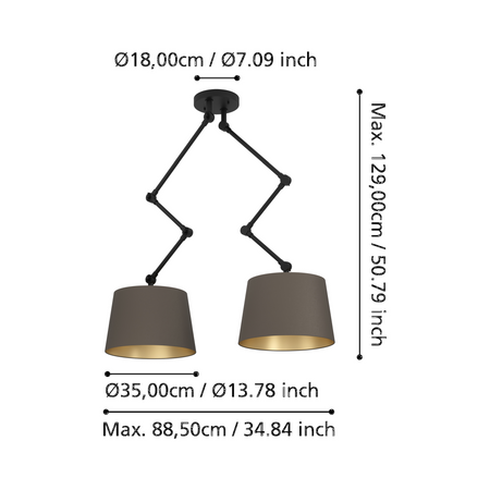 Lampa Sufitowa PISTUNIO czarna (390199) - EGLO