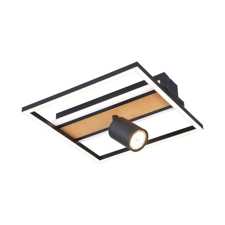 C230857703 KORDA LAMPA SUFITOWA CZARNA+DREWNO/BLACK+WOOD - Zuma Line