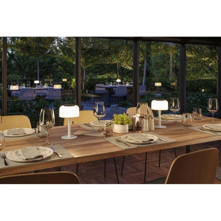 Lampka stołowa solarna BARTJA LED 3-STEP DIM USB-C 1.6W 160lm 2700K IP44 biały / tworzywo sztuczne (PL94606) - PAULMANN