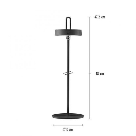 Lampa stołowa zewnętrzna AMAG BLACK IP44 (19310-18) - Paul Neuhaus