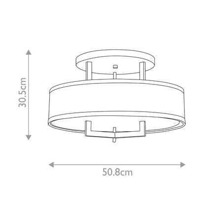Półplafon Hampton - 4 źródła światła - Szczotkowany mosiądz (HK-HAMPTON-SF-BB) - Elstead Lighting