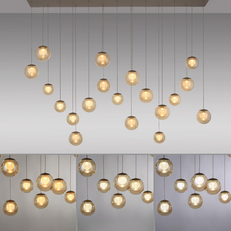 Wisząca lampa na pilota, z regulacją światła i wysokości PURE POPUP BRĄZOWY (2589-97) - Paul Neuhaus