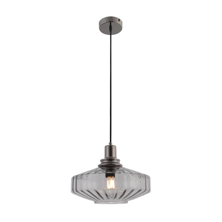 PENDANT LIGHT E27 MAX 40W METAL-GLASS ANODISED DARK GREY (23012 Zambelis) - Zambelis
