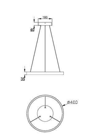 Lampa wisząca Rim Ø40 czarna (MOD058PL-L22B3K) - Maytoni