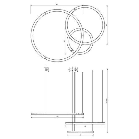 Lampa wisząca GALAXIA GOLD 85W LED (ML8790) - Milagro