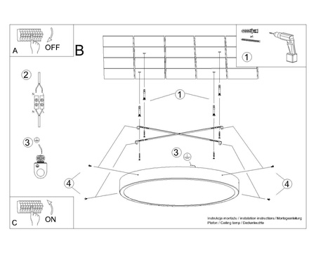 Plafon ONYX 40 biały LED 3000K (SL.1245) - Sollux Lighting