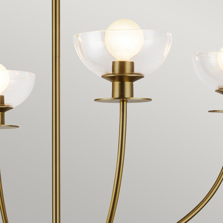 Elegancki żyrandol nad stół Sylvia Szczotkowane złoto (ALM-SYLVIA4-BG-CL) - Elstead Lighting