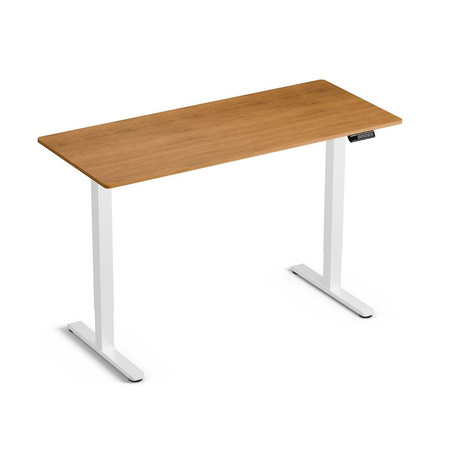 Regulowane biurko gamingowe Control Lite 140 Biały/Drewno (LV1718) - LVN SYSTEM