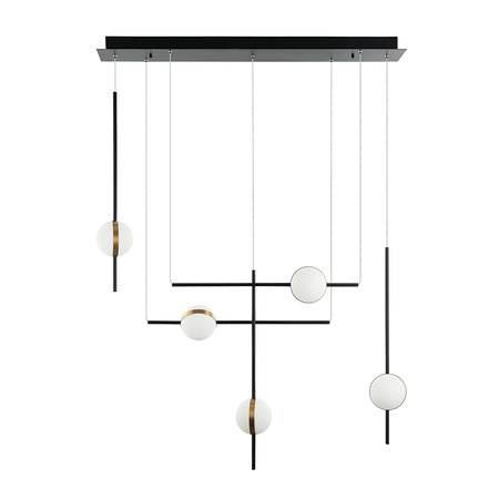 PENDANT LIGHT 8W ALUMINIUM-METAL-ACRYLIC BLACK&GOLD (2001 Zambelis) - Zambelis