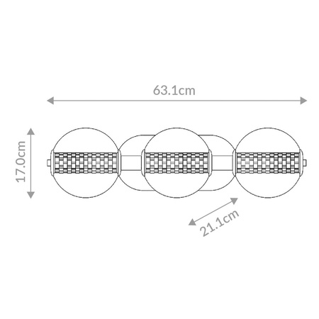 Kinkiet Atomo - 3 źródła światła - Polerowany chrom (QN-ATOMO-3W-PC) - Quintiesse