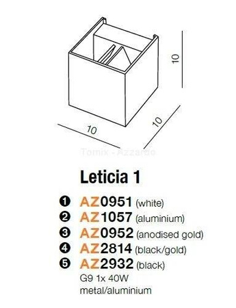 Kinkiet LETICIA anodised gold (AZ0952 | GM1111-AGO) - AZZARDO