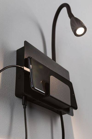 Oprawa ścienna HALINA LED USB-C czarny mat (PL71101) - PAULMANN