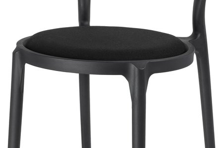 Krzesło SLIM czarne - polipropylen,  tkanina (PP-134A.BLACK) - King Home