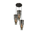 GRANS Lampa wisząca potrójna okrągła z potrójnymi kloszami cylindrycznymi (9211-0310) - Aviano Lighting