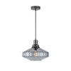 PENDANT LIGHT E27 MAX 40W METAL-GLASS ANODISED DARK GREY (23012 Zambelis) - Zambelis