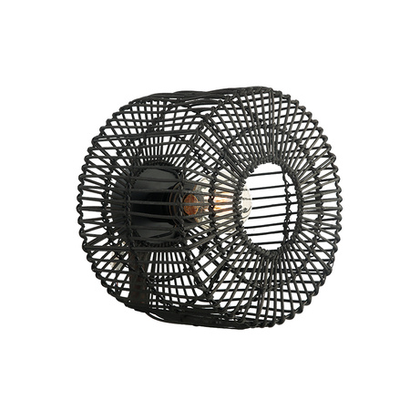 WALL CEILING LAMP E27 MAX 25W  RATTAN   BLACK (20240 Zambelis) - Zambelis