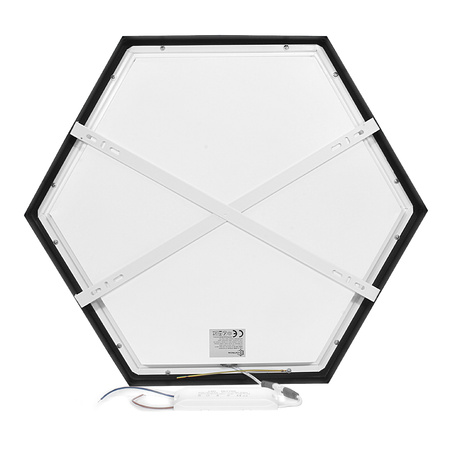Panel LED Natynkowy HEXAGON BY-SLS-6C Plaster Miodu 40W Czarny - Syntron