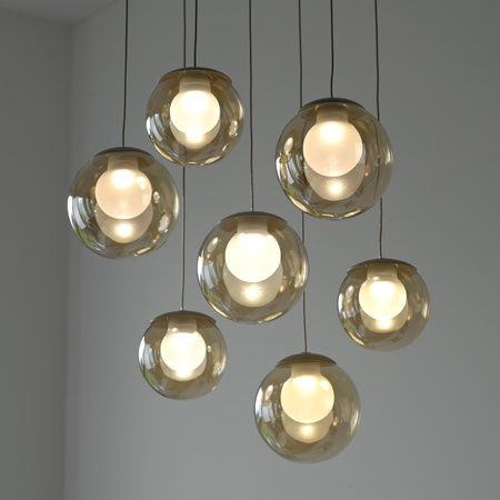 Kaskadowa lampa na pilota, z regulacją światła i wysokości BRĄZOWA (2587-97) - Paul Neuhaus