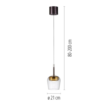 Lampa wisząca na pilota i aplikację, z płynną regulacją wysokości Q-KON ZŁOTY (2741-12) - Paul Neuhaus