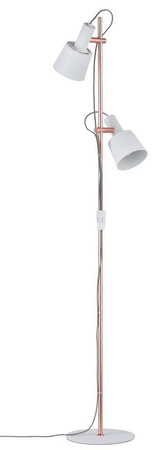 Neordic Haldar Lampa podłogowa max. 2x20W E14 230V Biały/Miedziany Mat Metal (PL79660) - PAULMANN