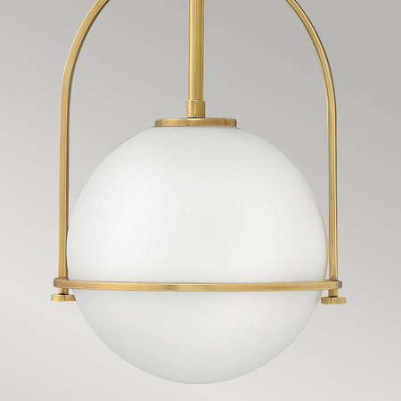 Lampa wisząca Somerset - 1 źródło światła - Opalowe szkło - Stary mosiądz (QN-SOMERSET-P-O-HB) - Quintiesse