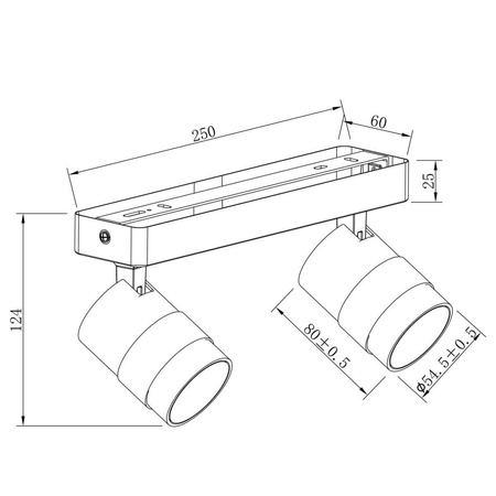 Lampa sufitowa Anillo 2 (LP-770/2W BK) - Light Prestige