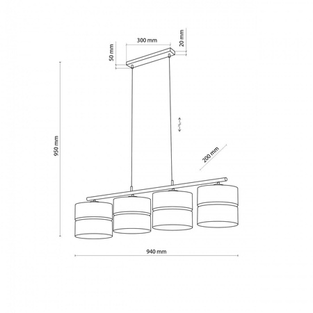 Lampa wisząca NICOL 4 PŁ (4802) - TK Lighting
